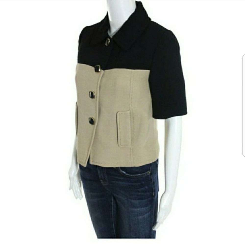 Kate Spade Two Tone Slim Boxy Collar Dahlia Blazer - Picture 5 of 7